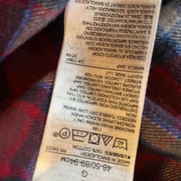 Men’s Gap Untucked Plaid Flannel Shirt Size Large - Picture 5 of 6
